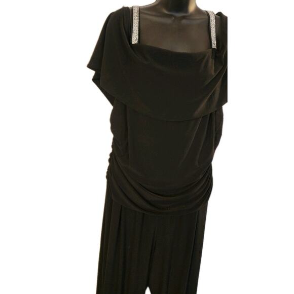 R&M Richards Womens Embellished Wide-Leg Cold-Shoulder Jumpsuit Plus Size 18 W. - Picture 7 of 14